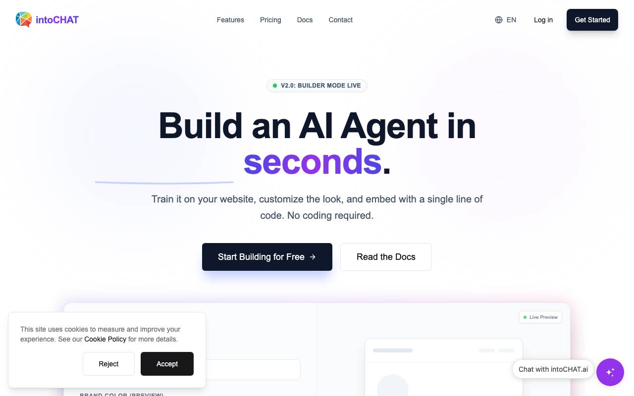 intoCHAT website preview