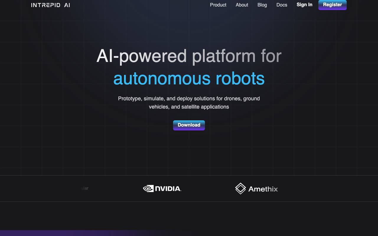 Intrepid AI website preview
