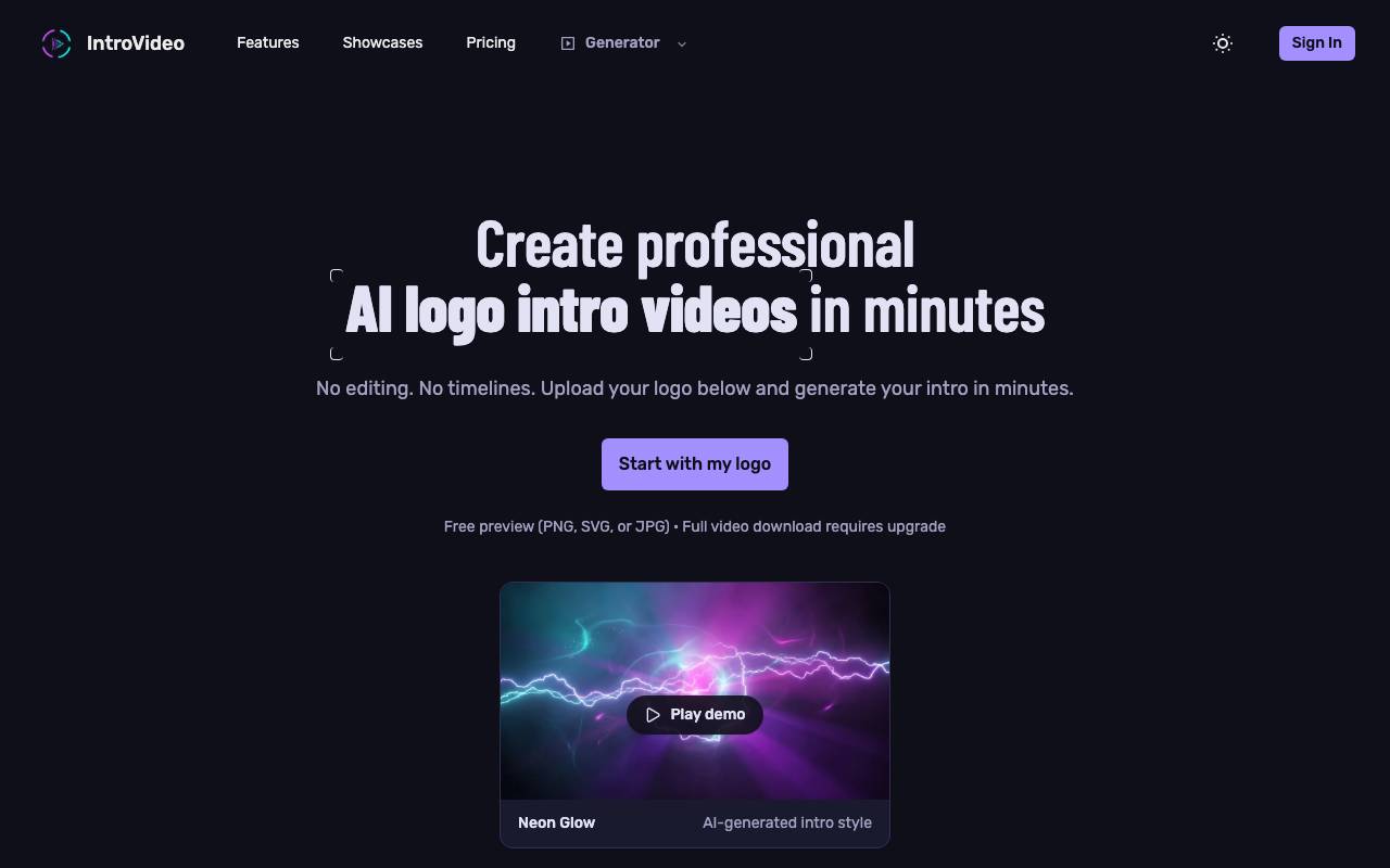 IntroVideo website preview