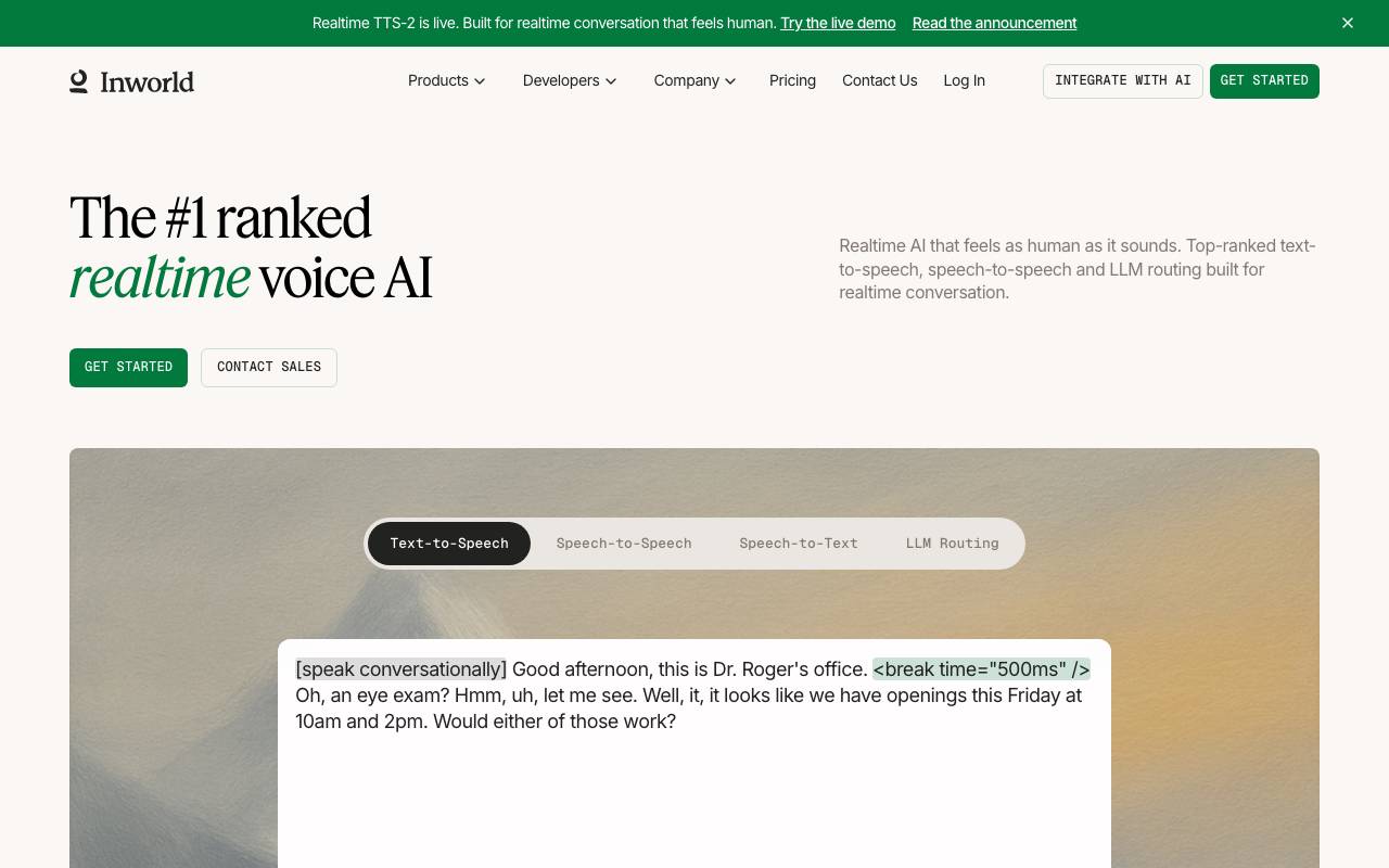 Inworld AI website preview