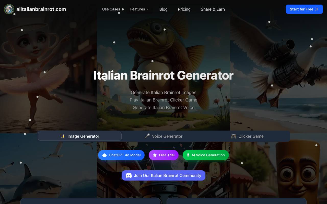 Italian Brainrot Generator website preview