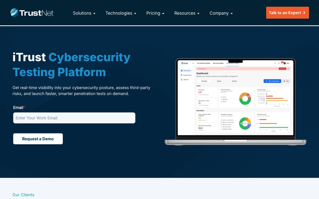 iTrust website preview