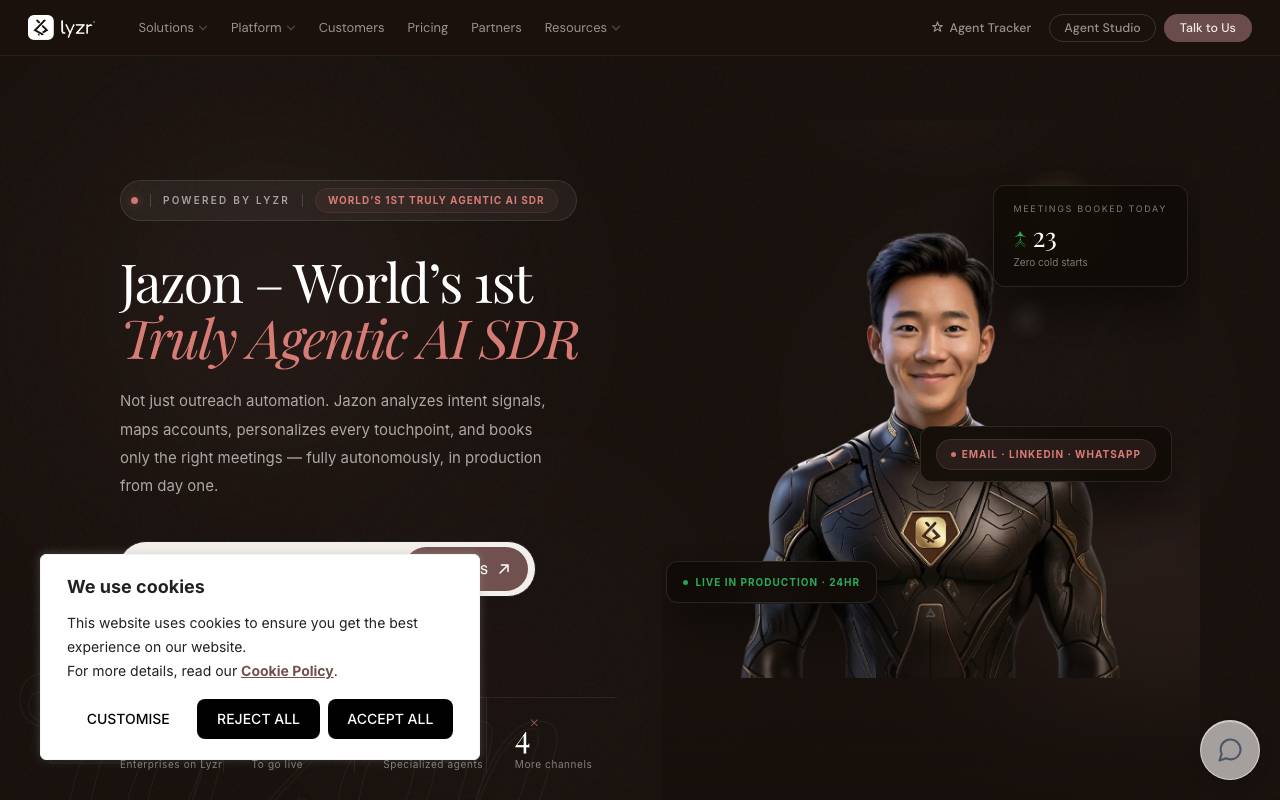 Jazon by Lyzr AI website preview