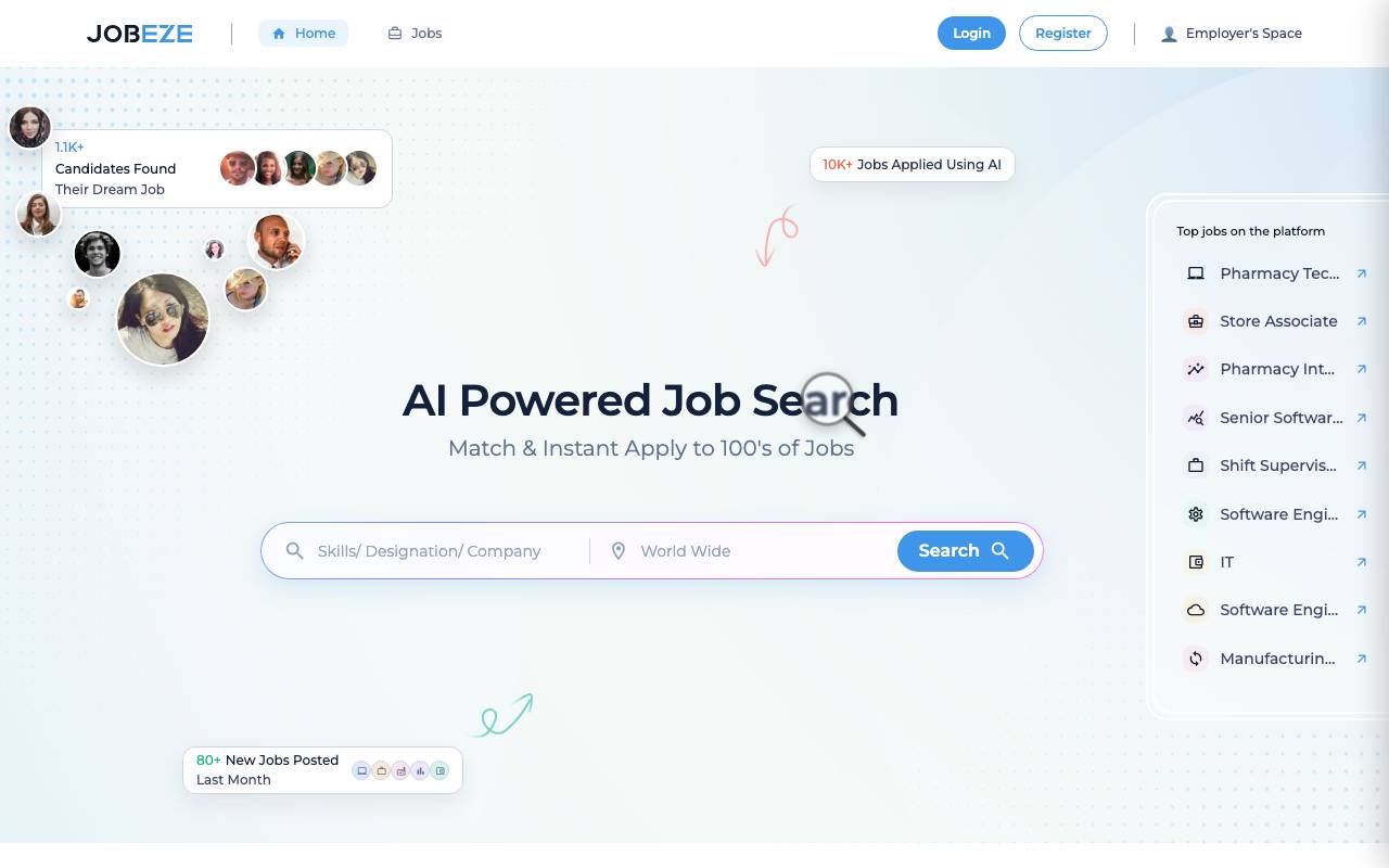Jobeze website preview