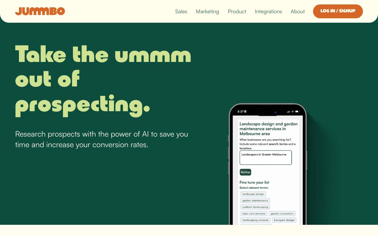 Jummbo website preview