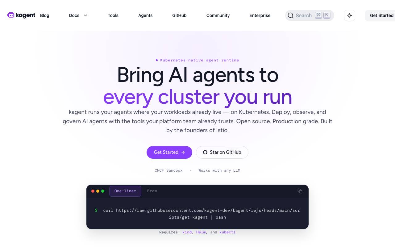 kagent website preview