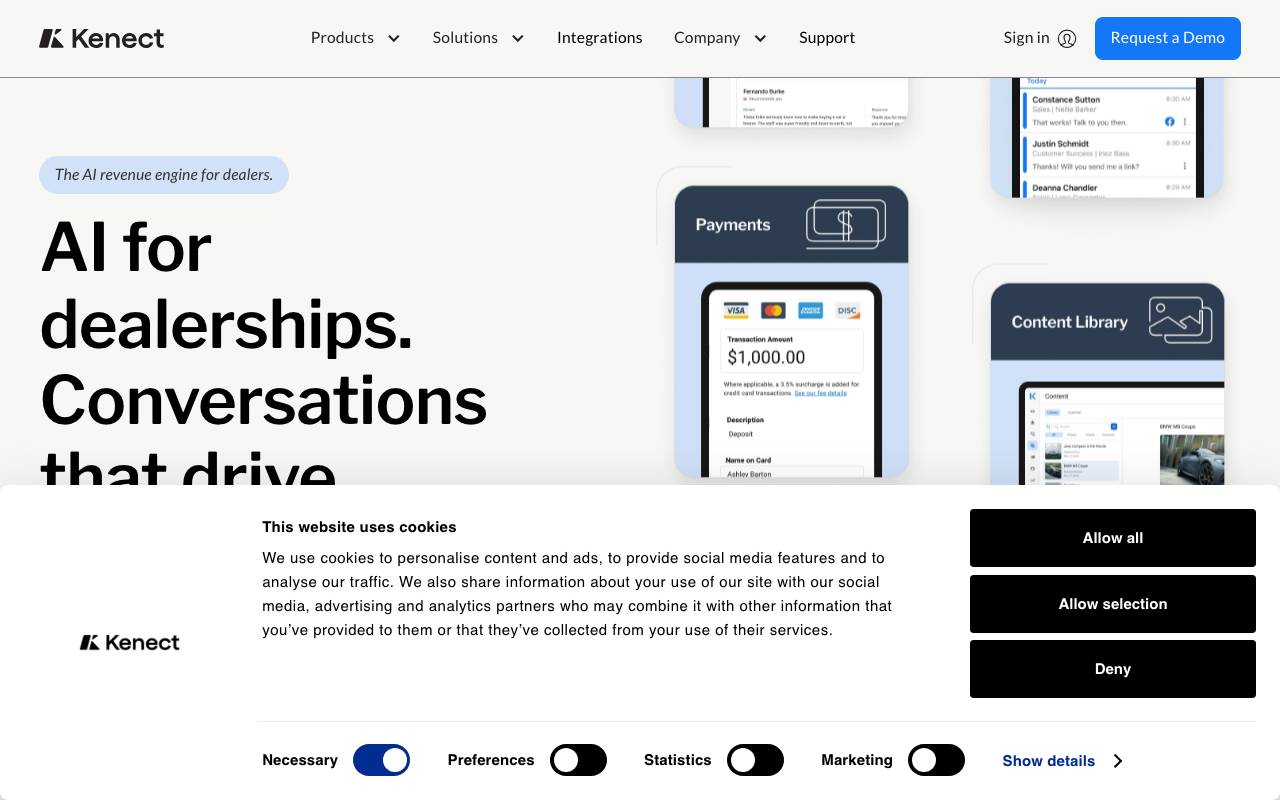 Kenect website preview