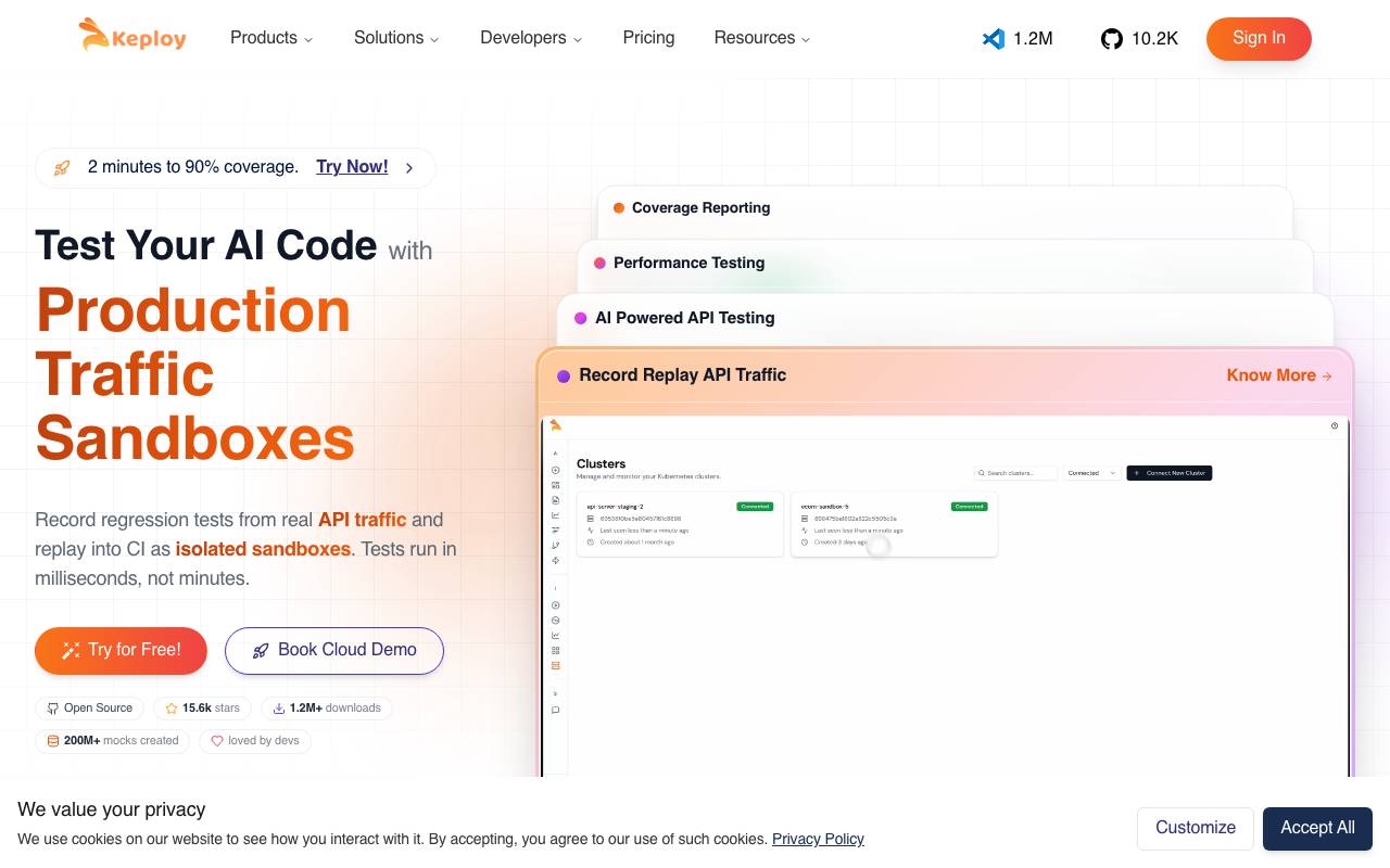 Keploy website preview