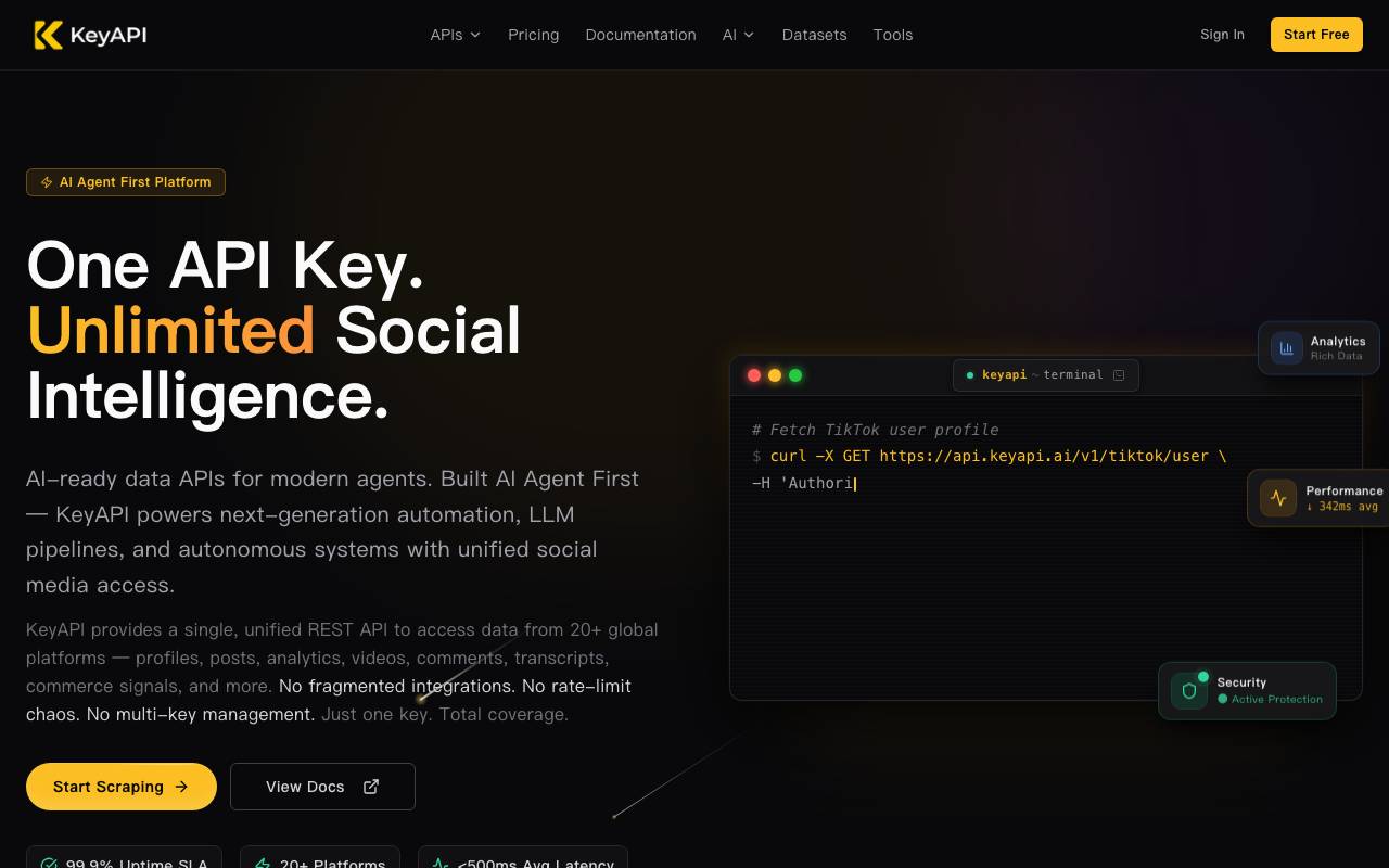 KeyAPI website preview
