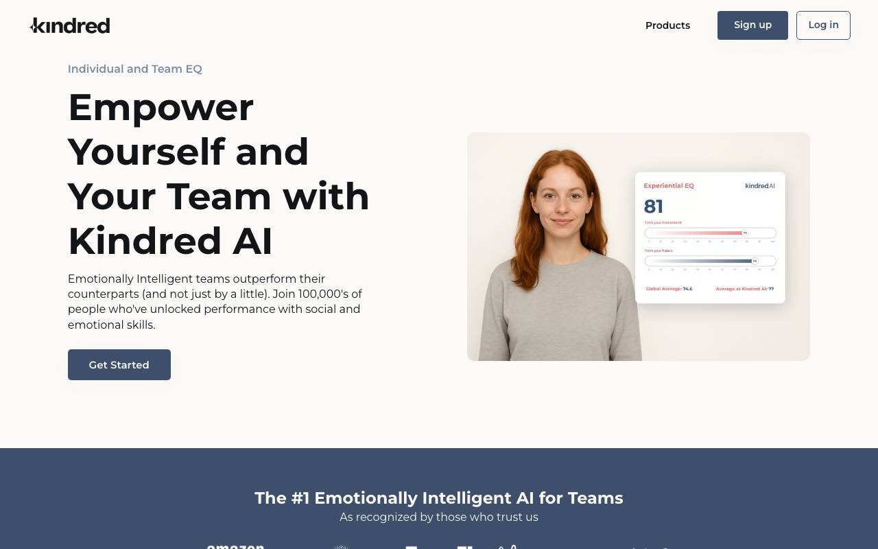 Kindred AI website preview