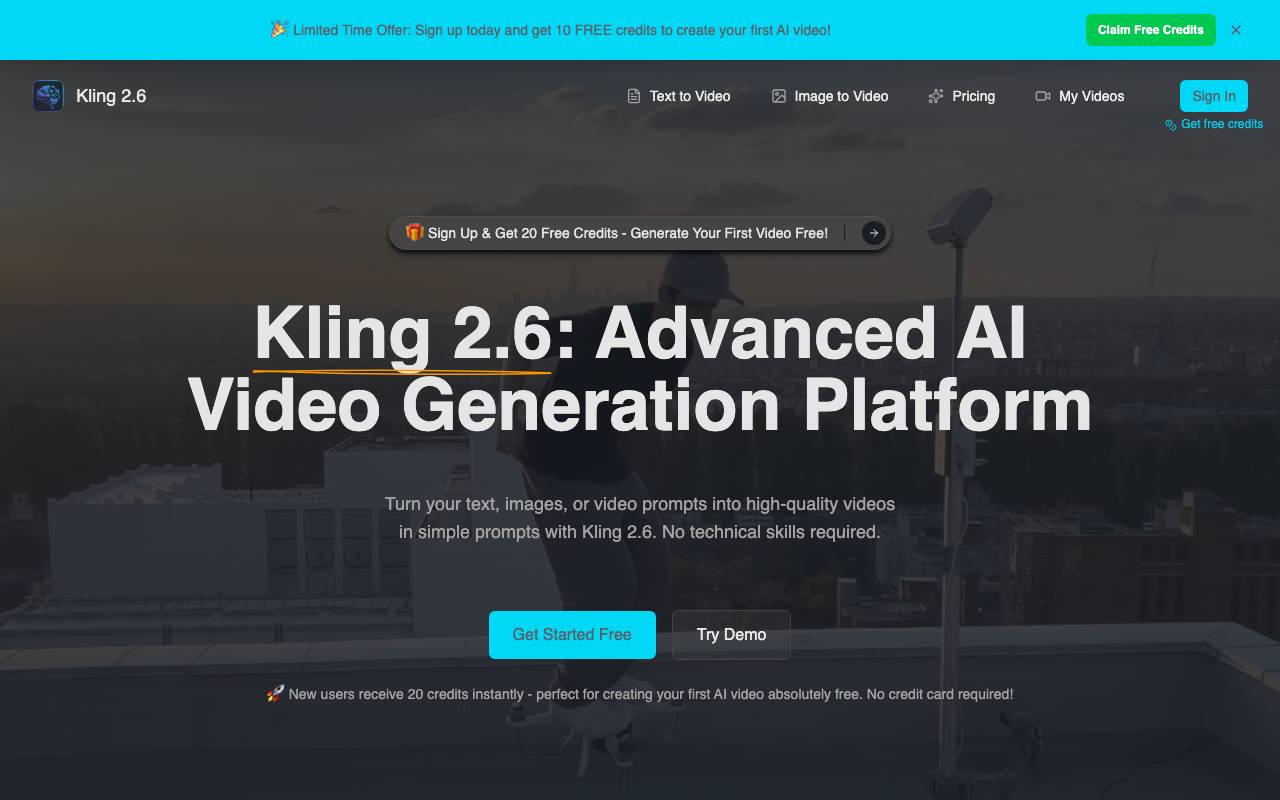 kling26 website preview