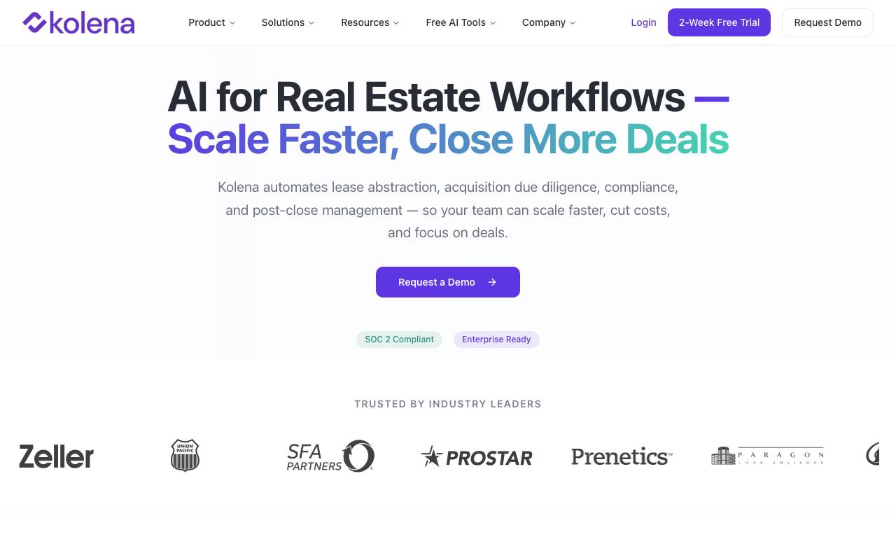 Kolena Real Estate AI website preview