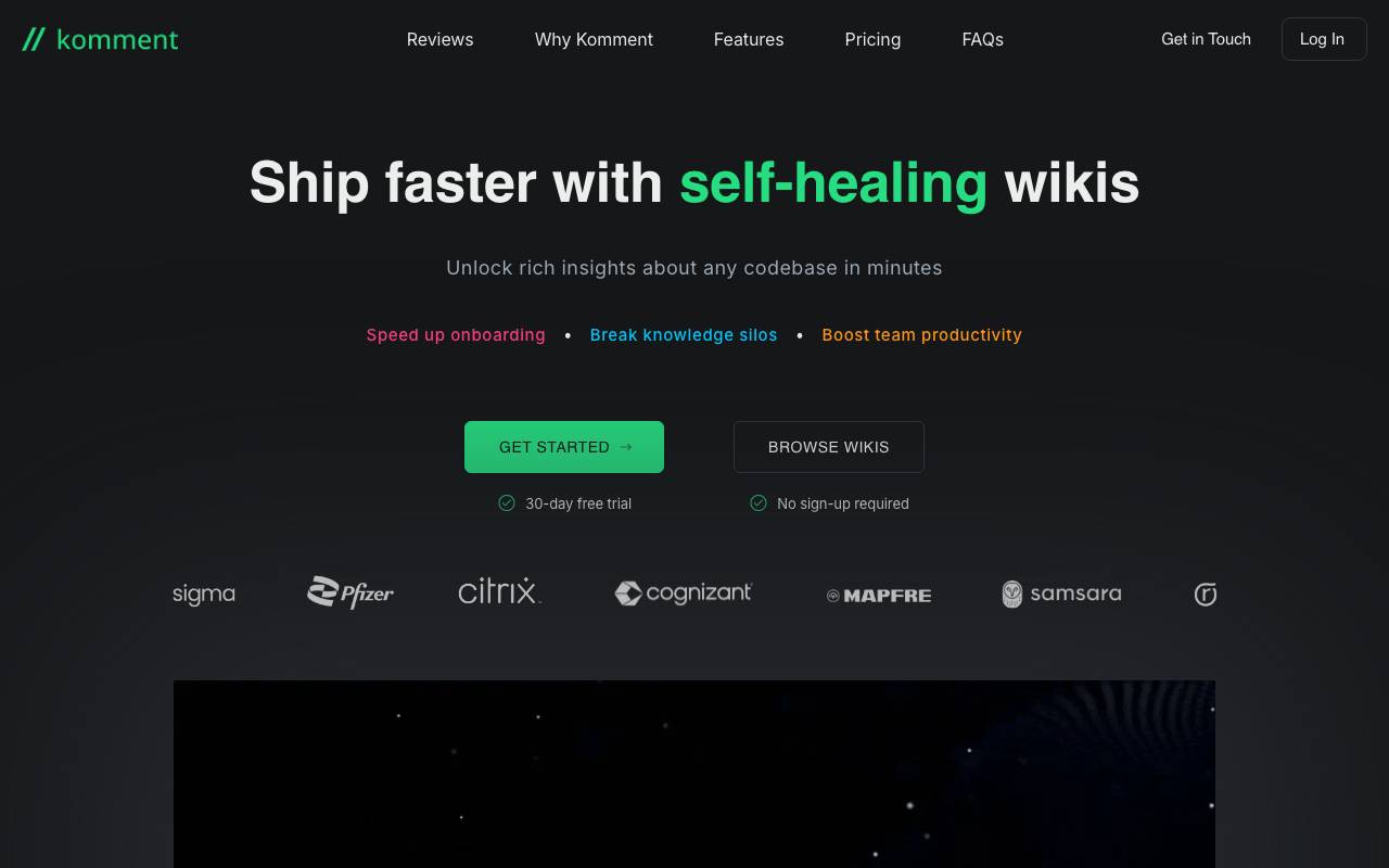 Komment website preview