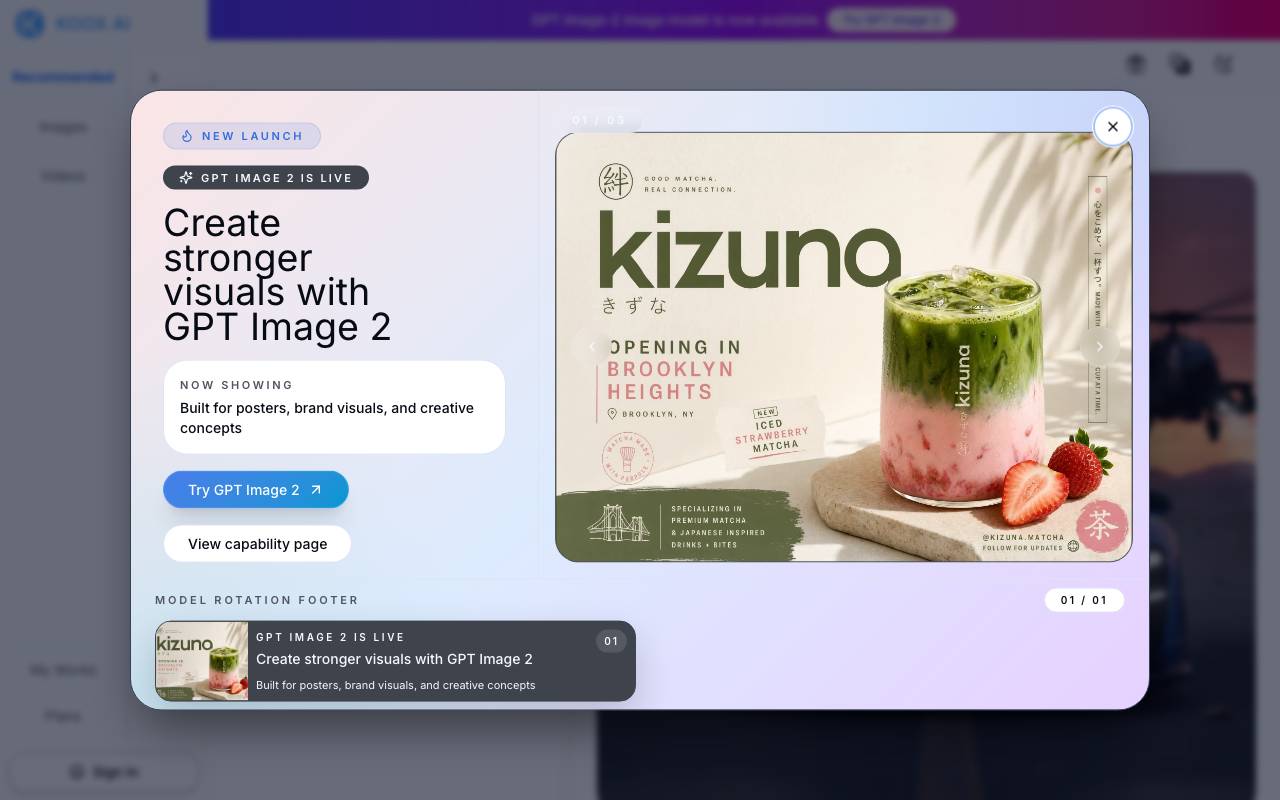 KOOX AI Image to Video Generator website preview