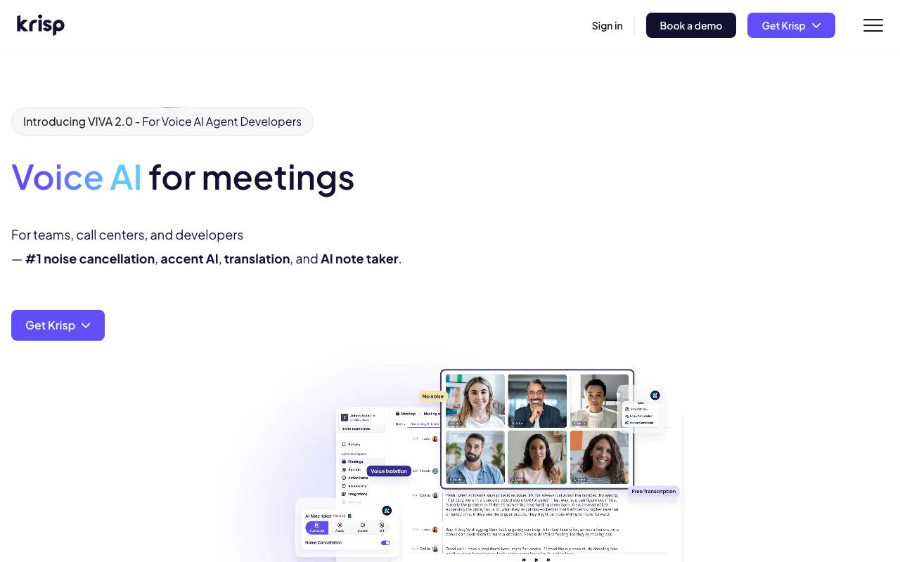 Krisp website preview
