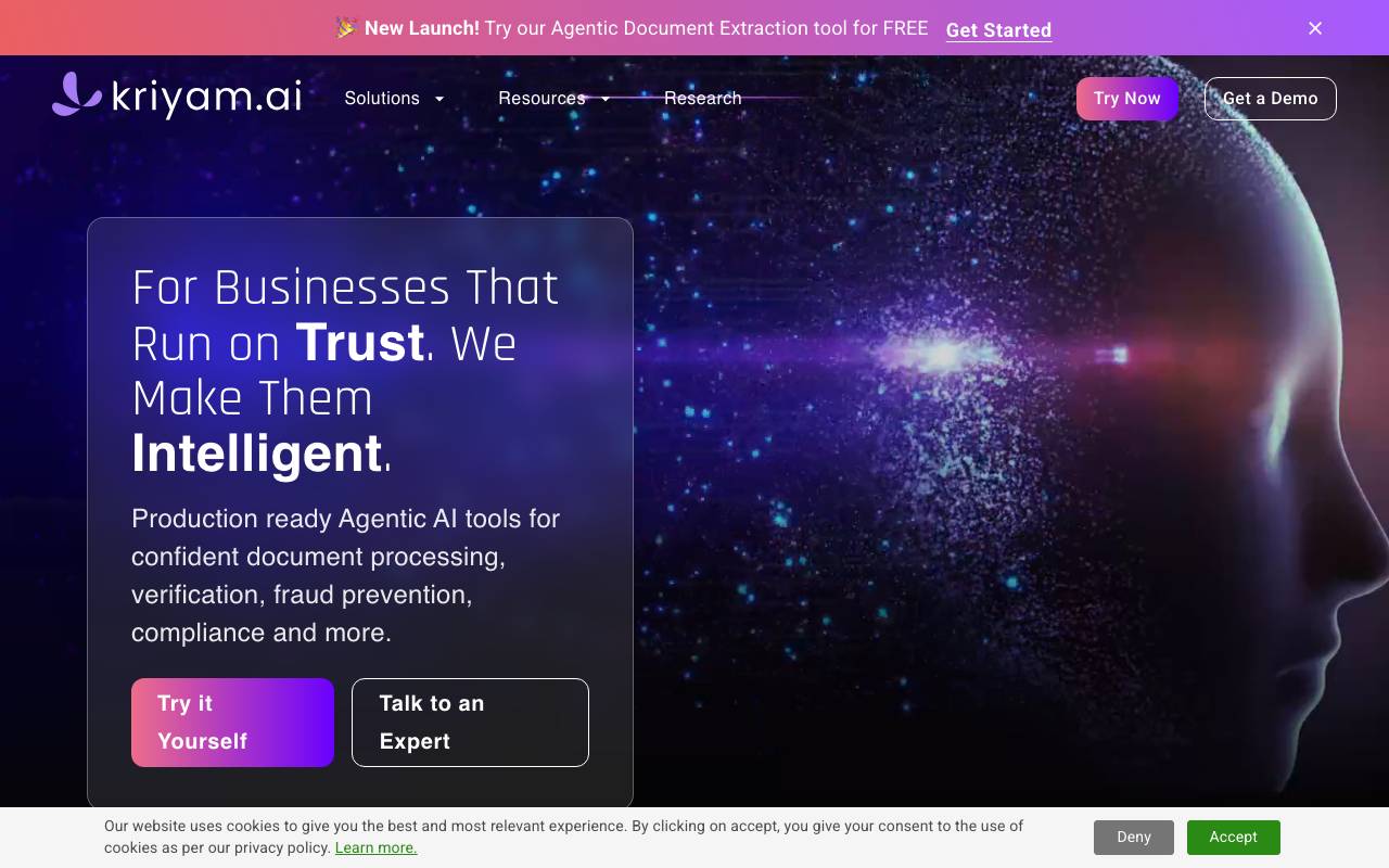 Kriyam AI website preview