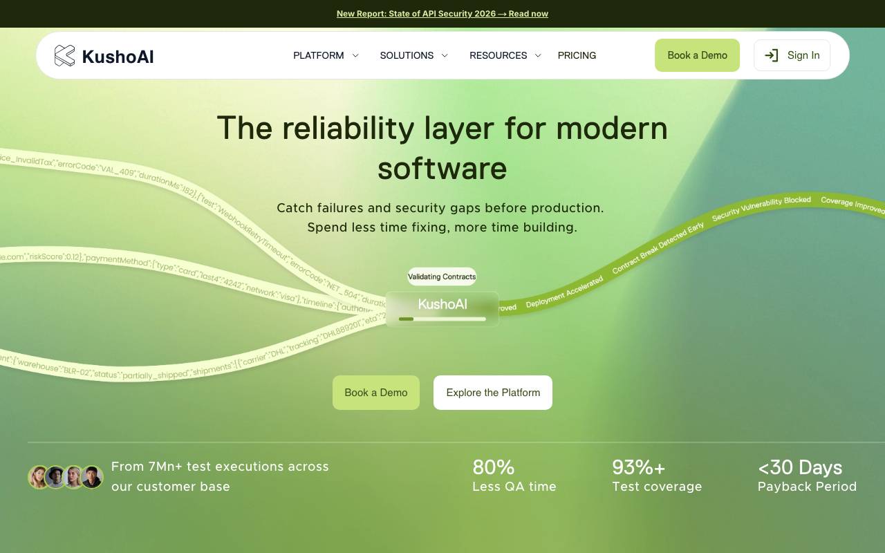 KushoAI website preview