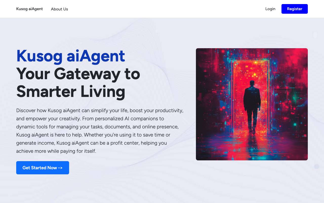 Kusog aiAgent website preview