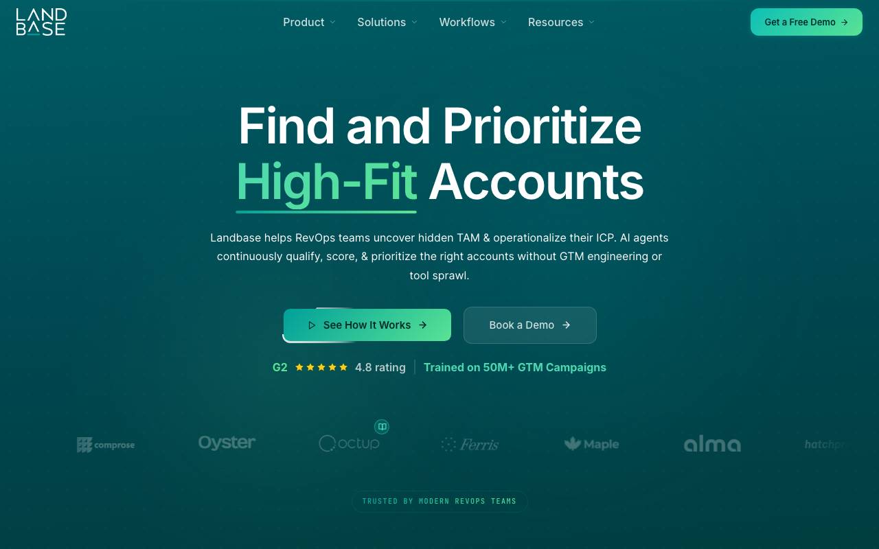Landbase website preview