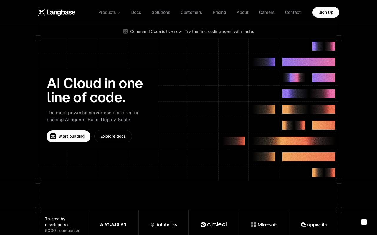 Langbase website preview