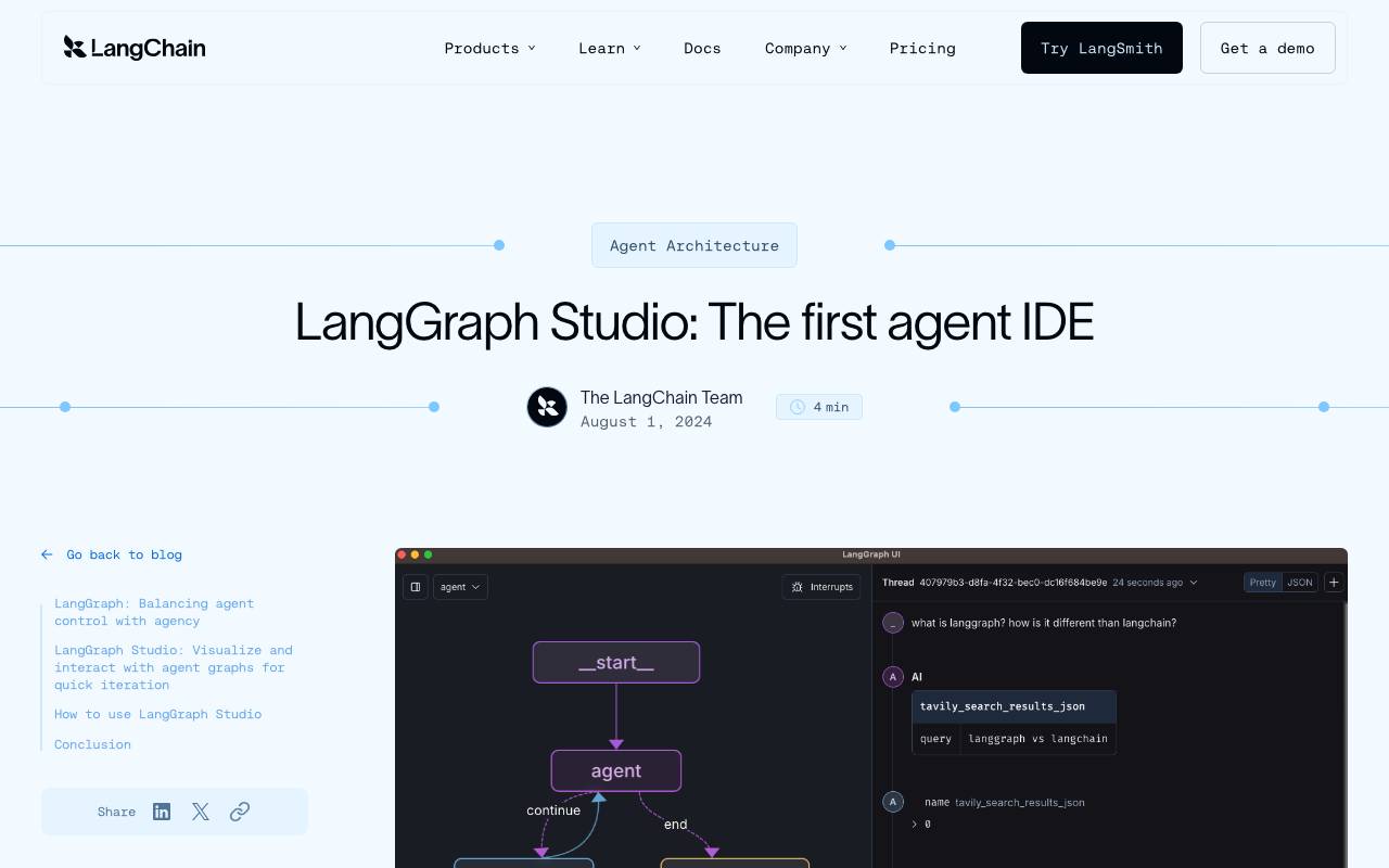 LangGraph Studio website preview