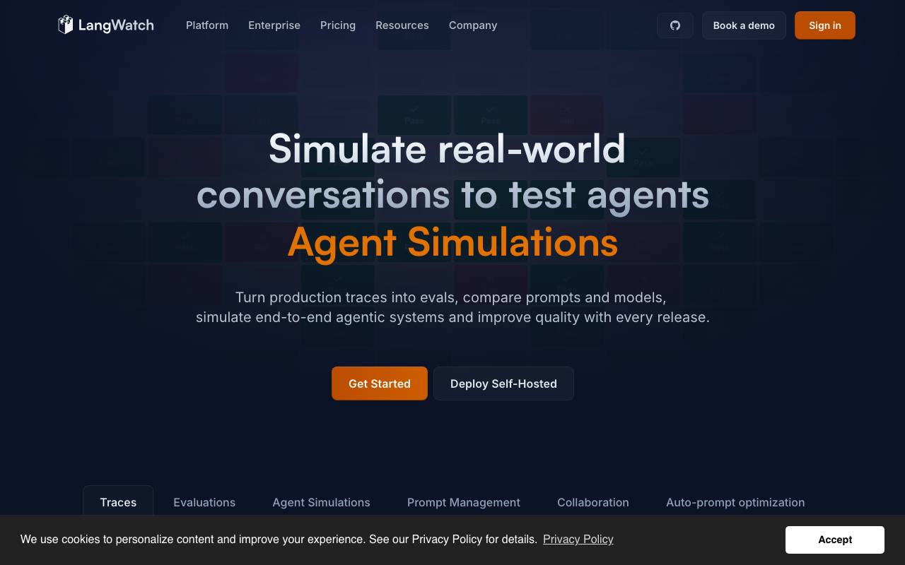 LangWatch website preview