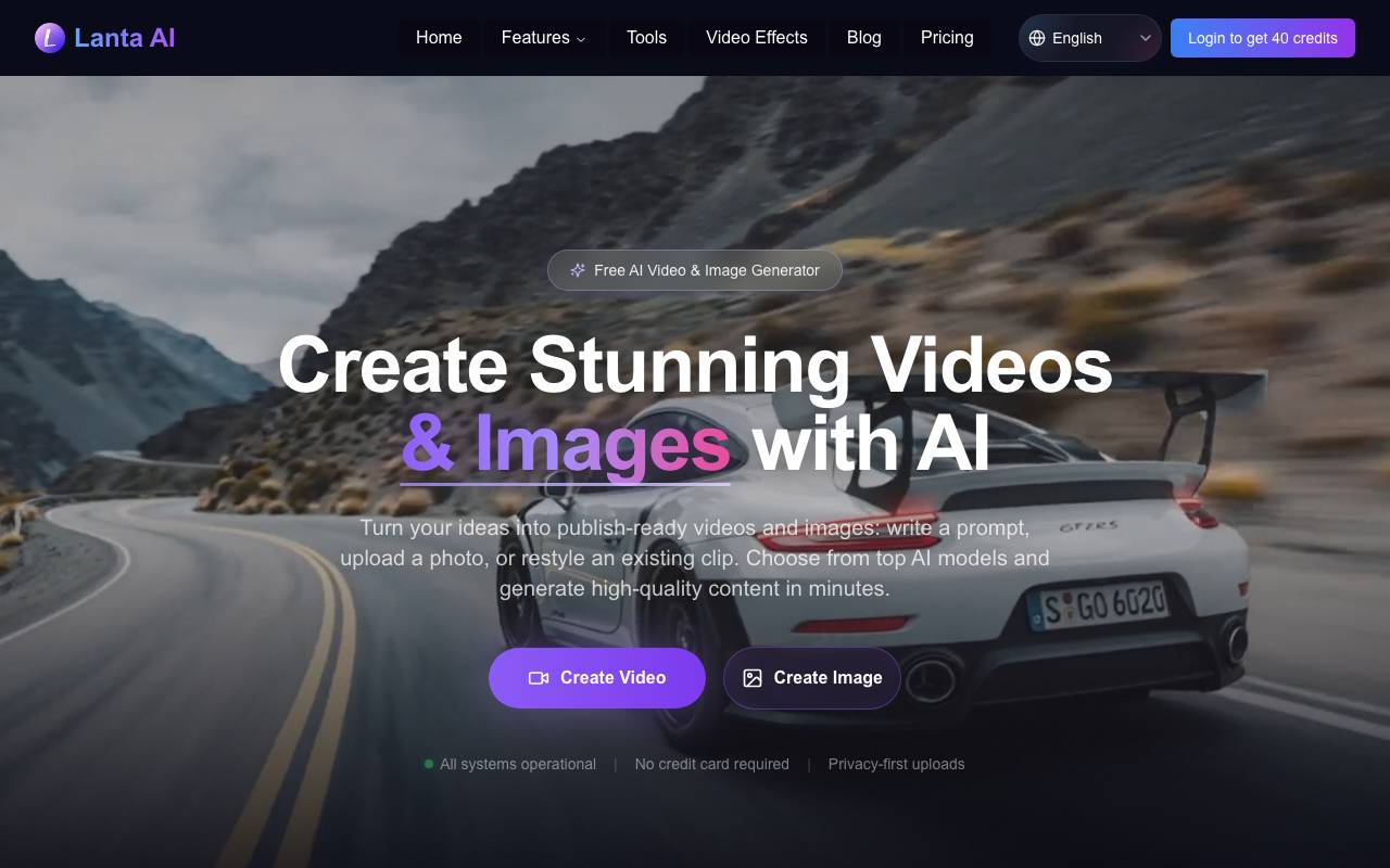 Lanta AI website preview