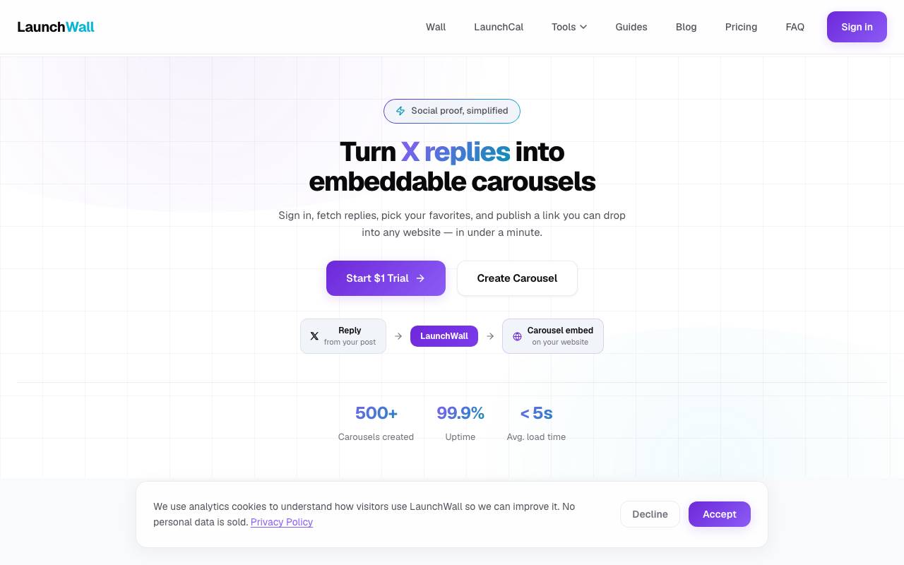LaunchWall website preview