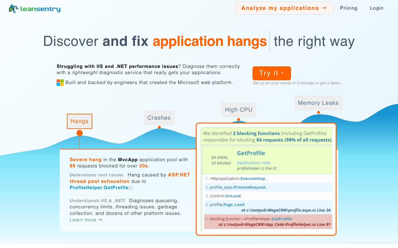 LeanSentry website preview