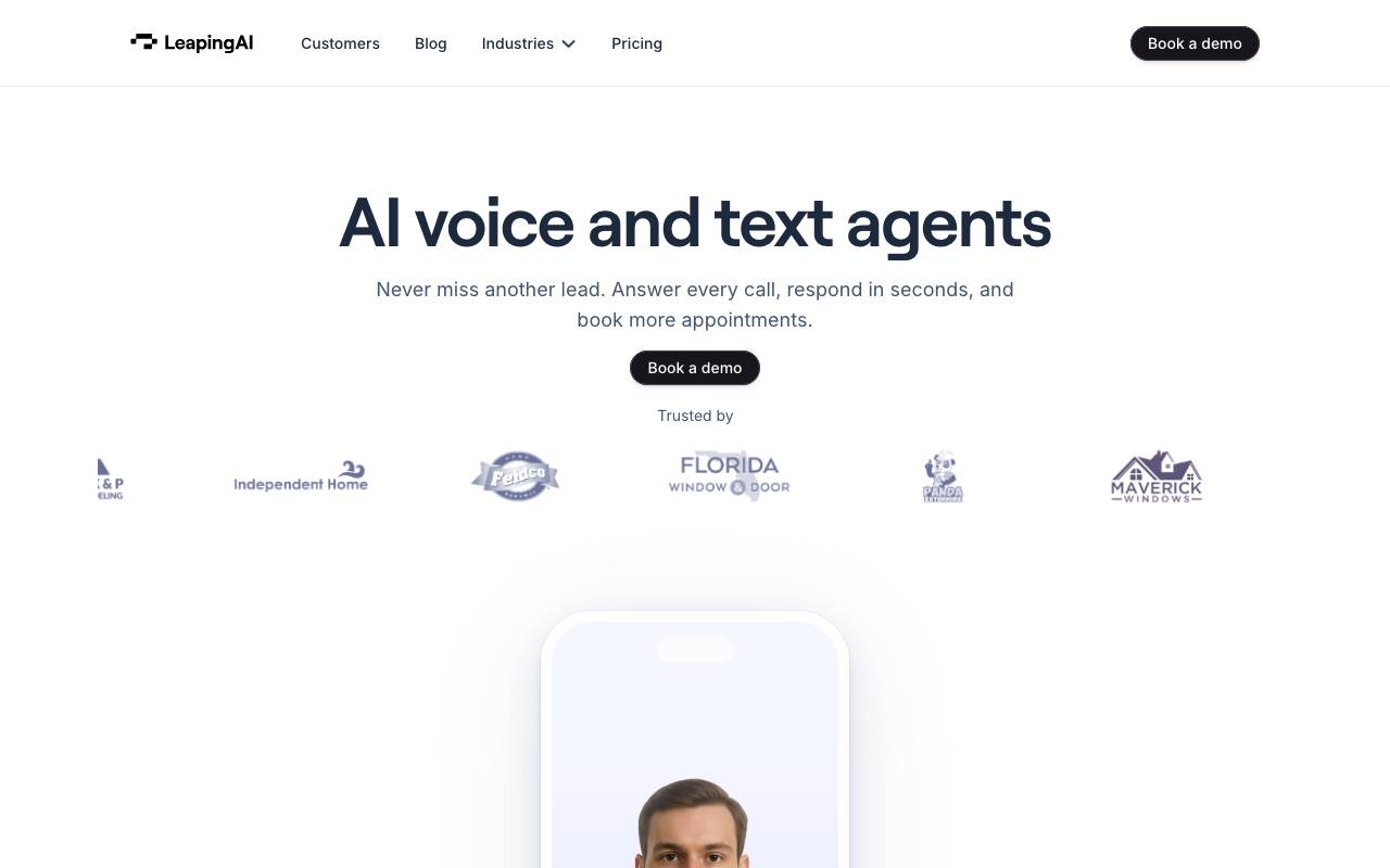 Leaping AI website preview