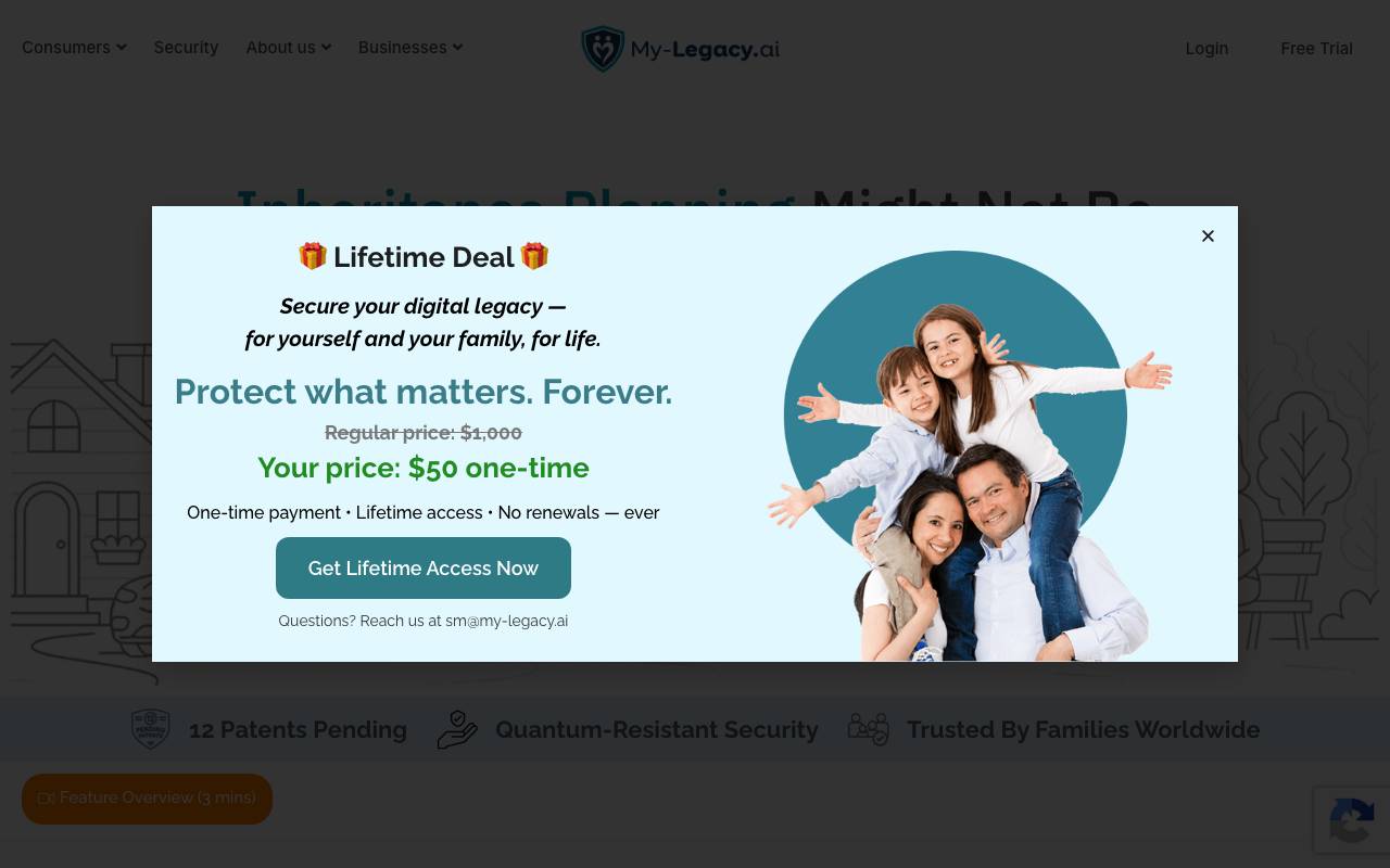 LegacyBot website preview