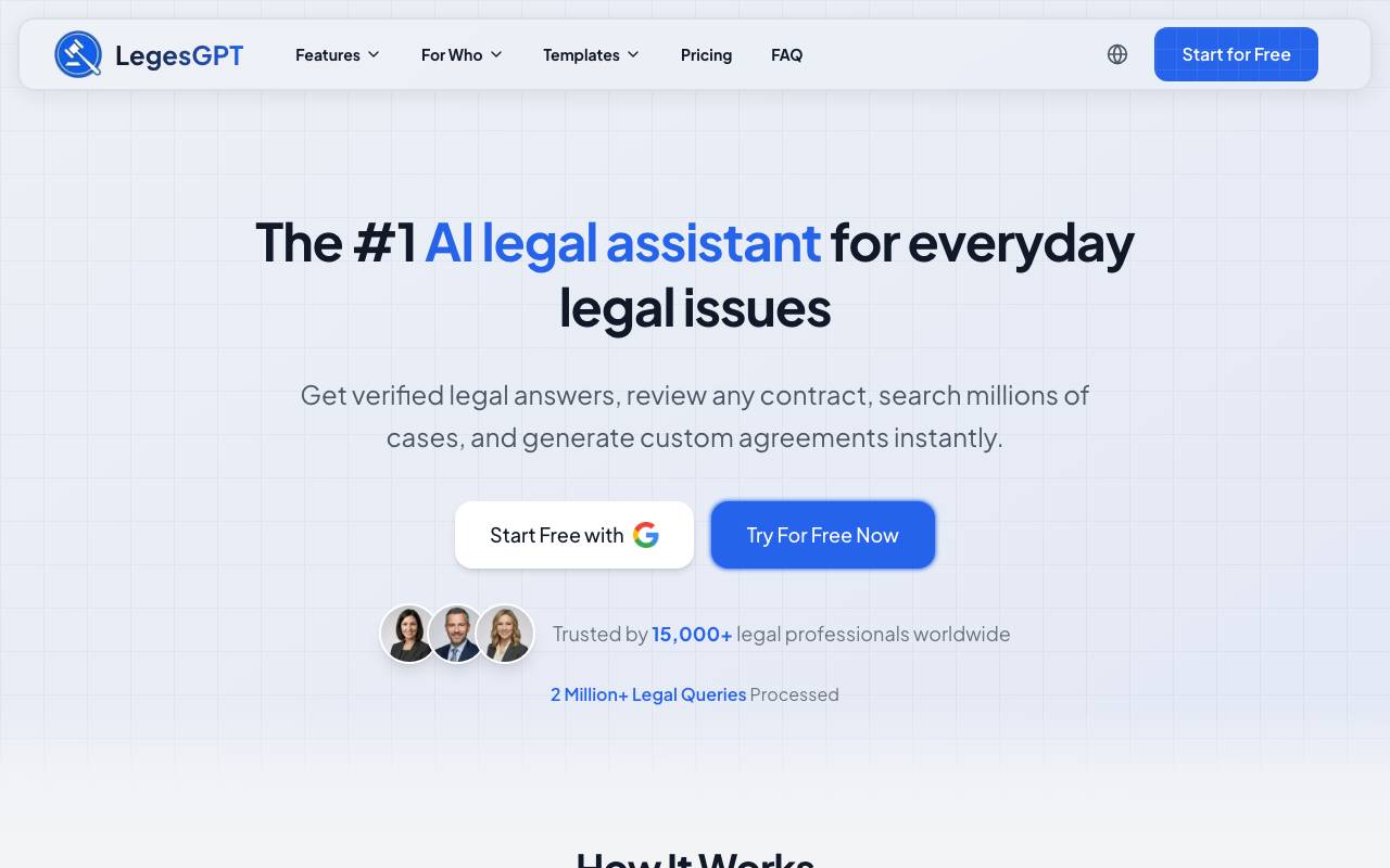LegesGPT website preview