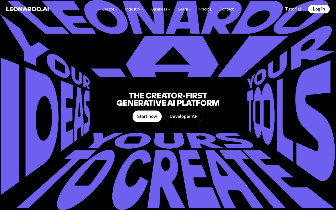 Leonardo AI website preview