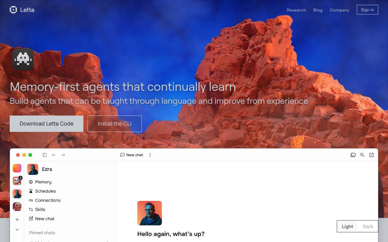 Letta website preview