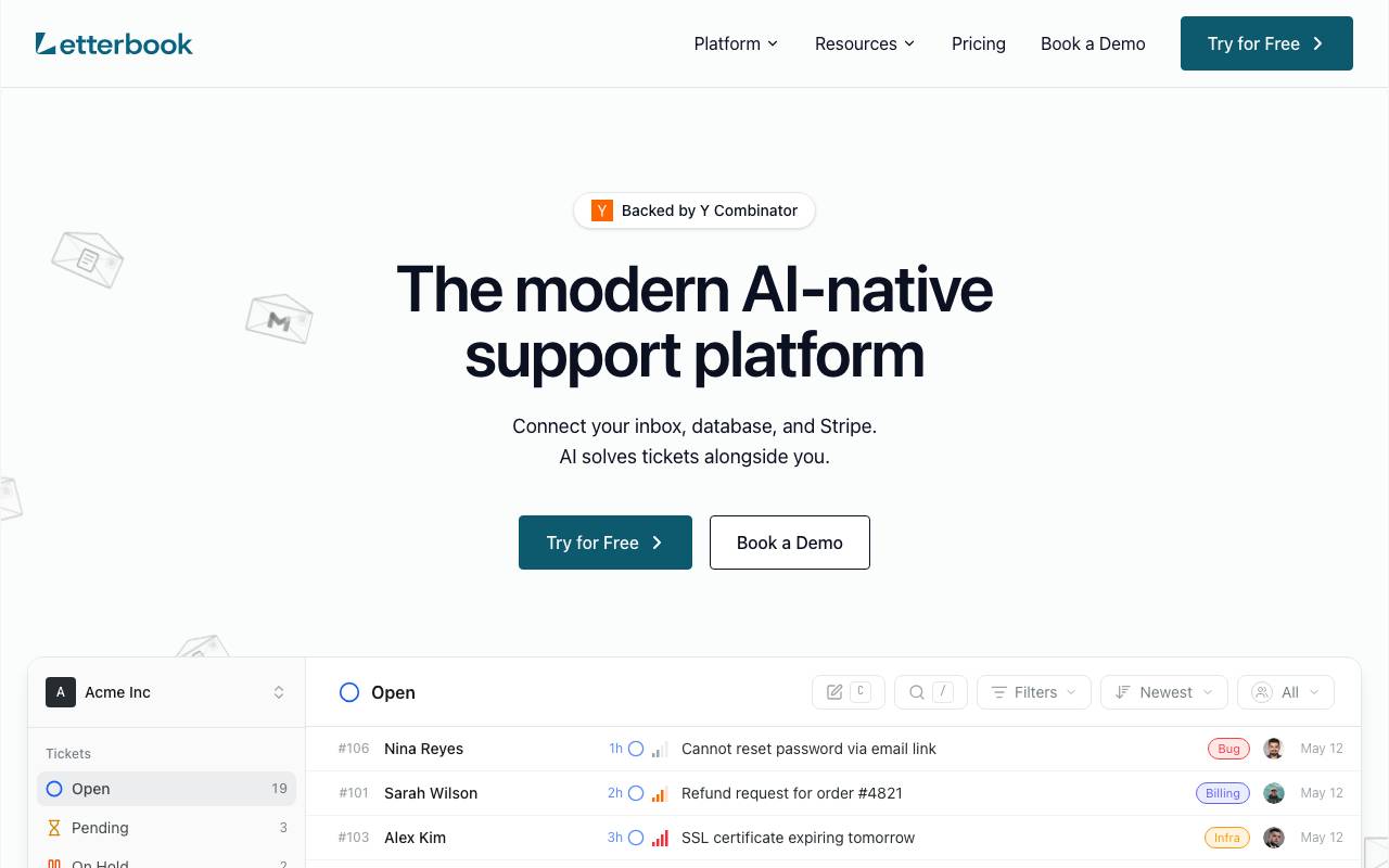 Letterbook website preview