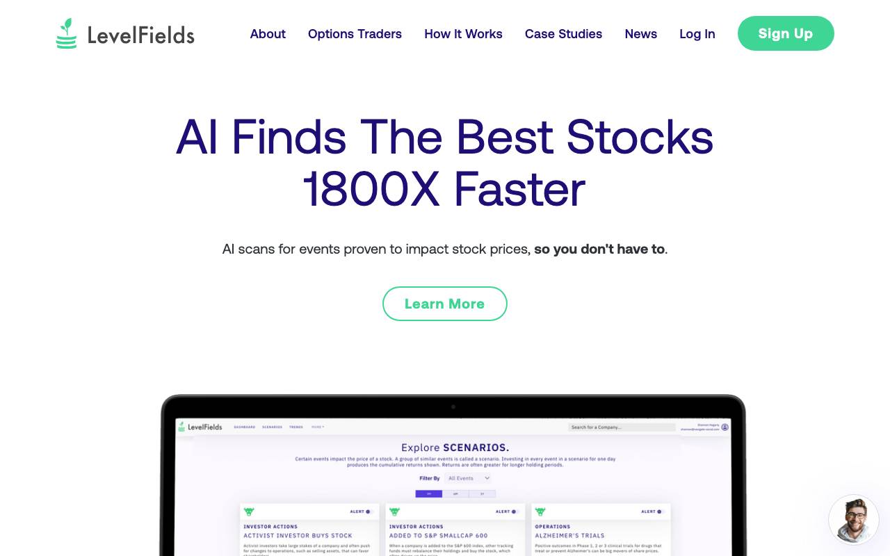 LevelFields AI website preview