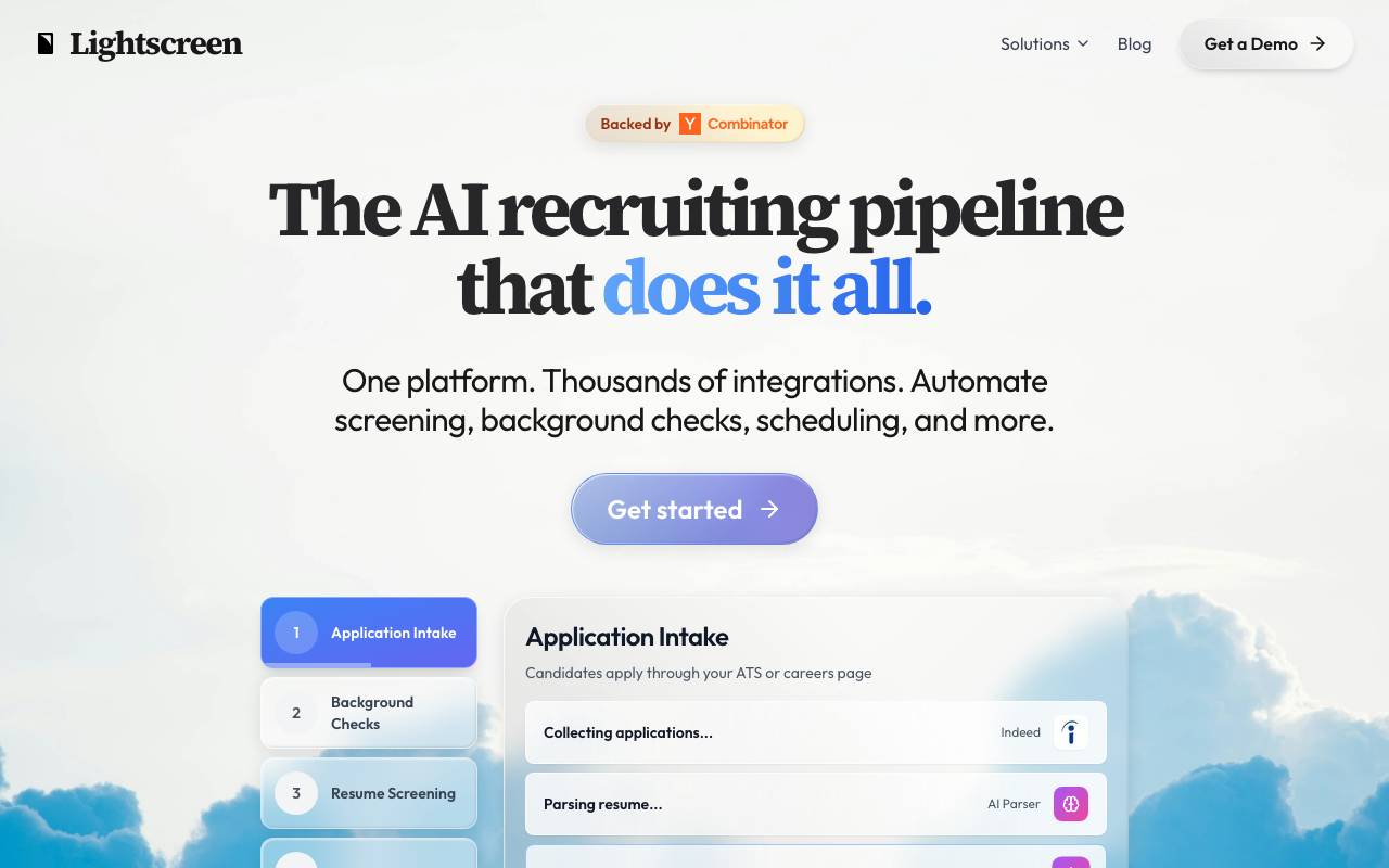 Lightscreen AI website preview