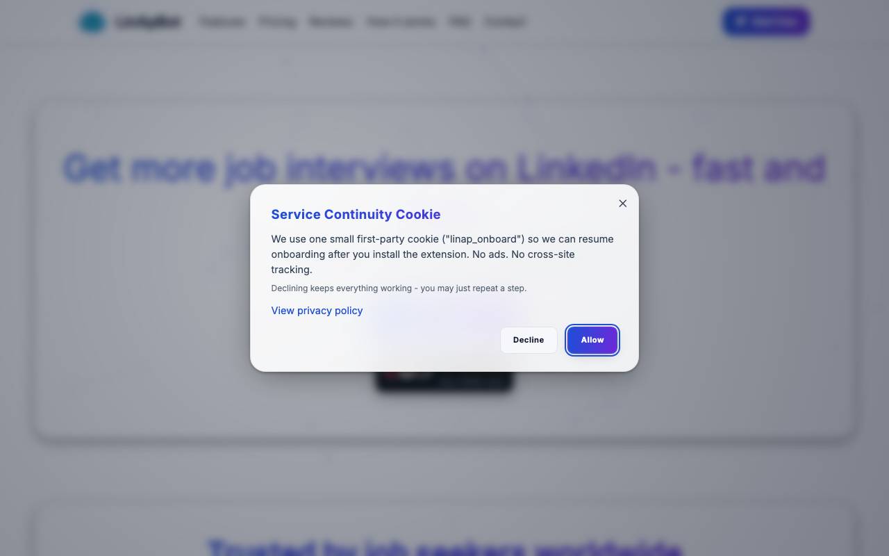 Linapbot website preview