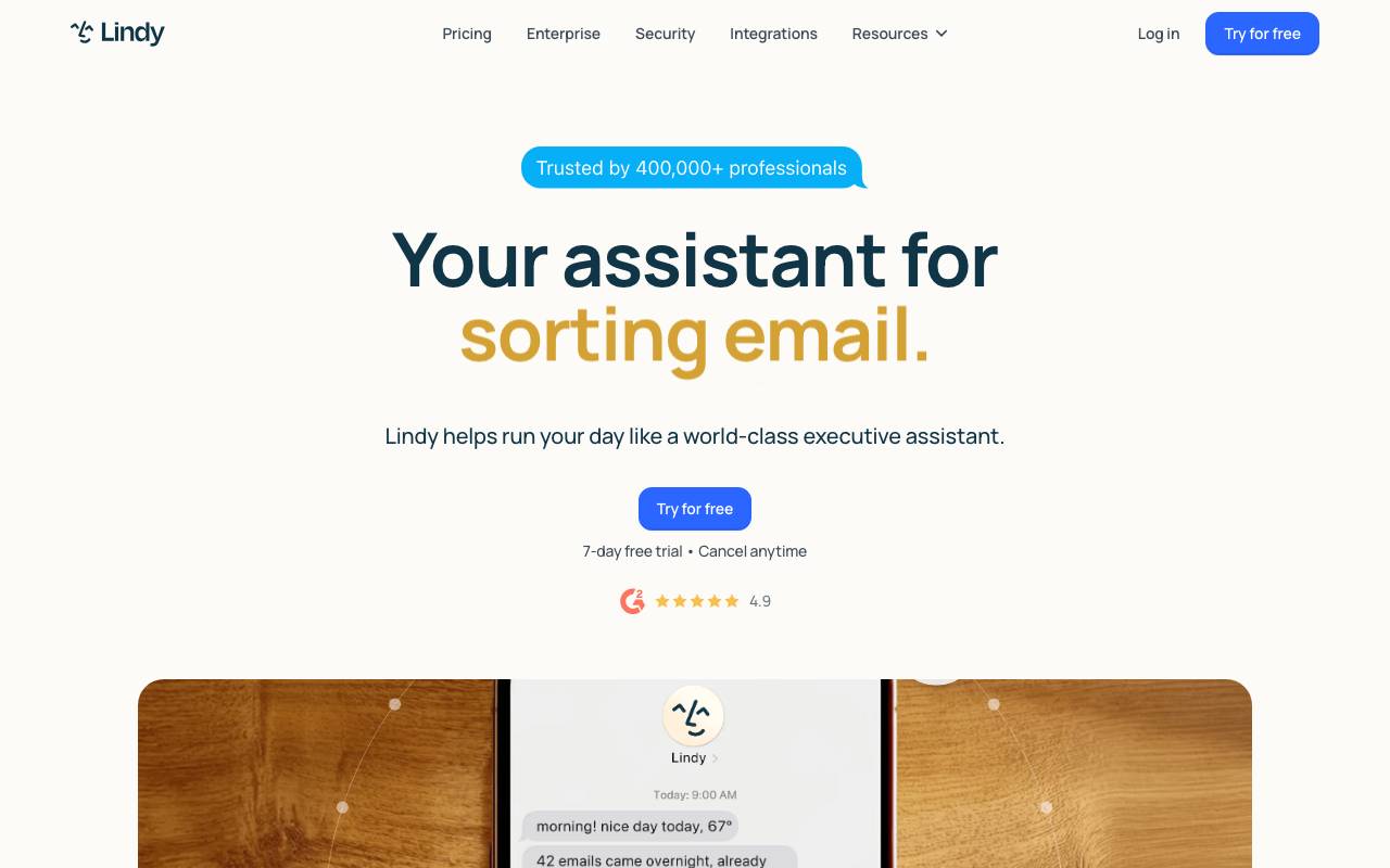Lindy.ai website preview