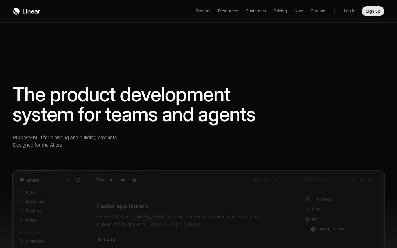 Linear website preview