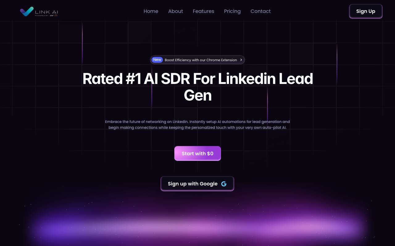 Link AI website preview