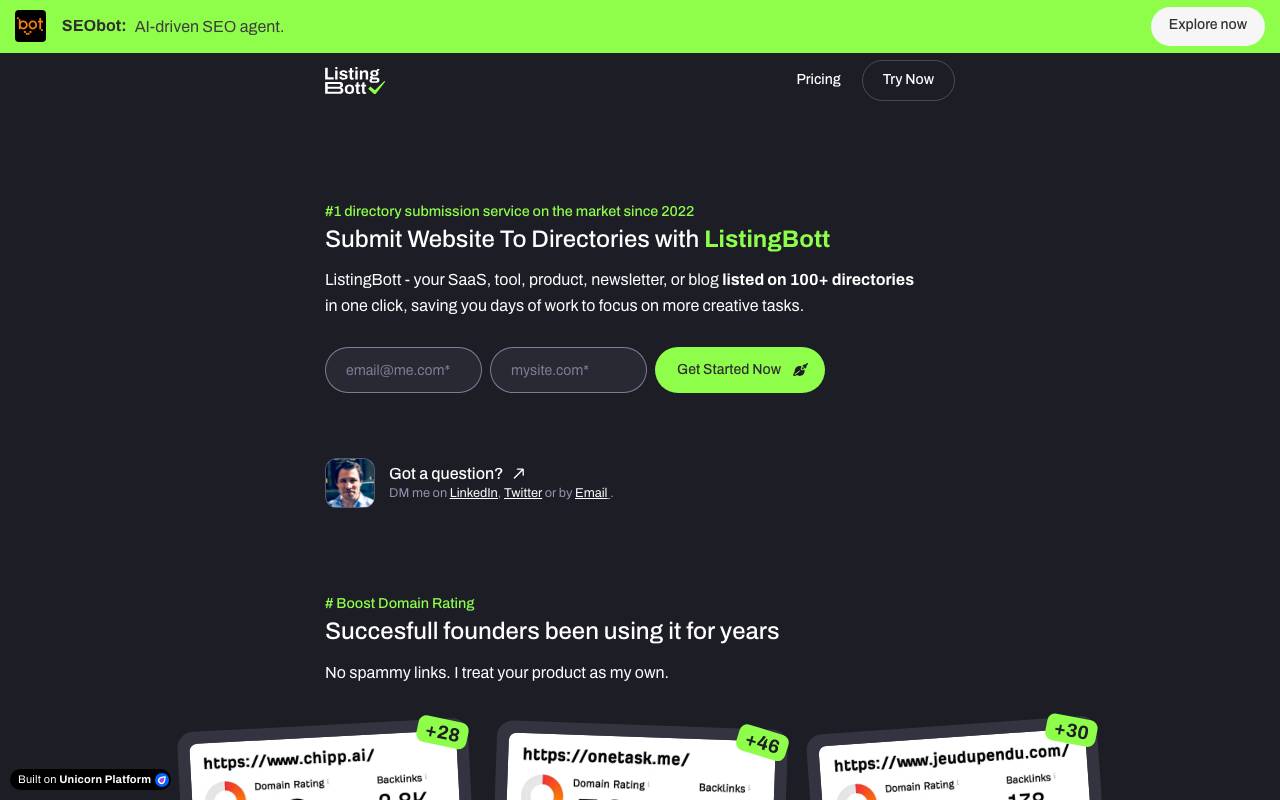 ListingBott website preview