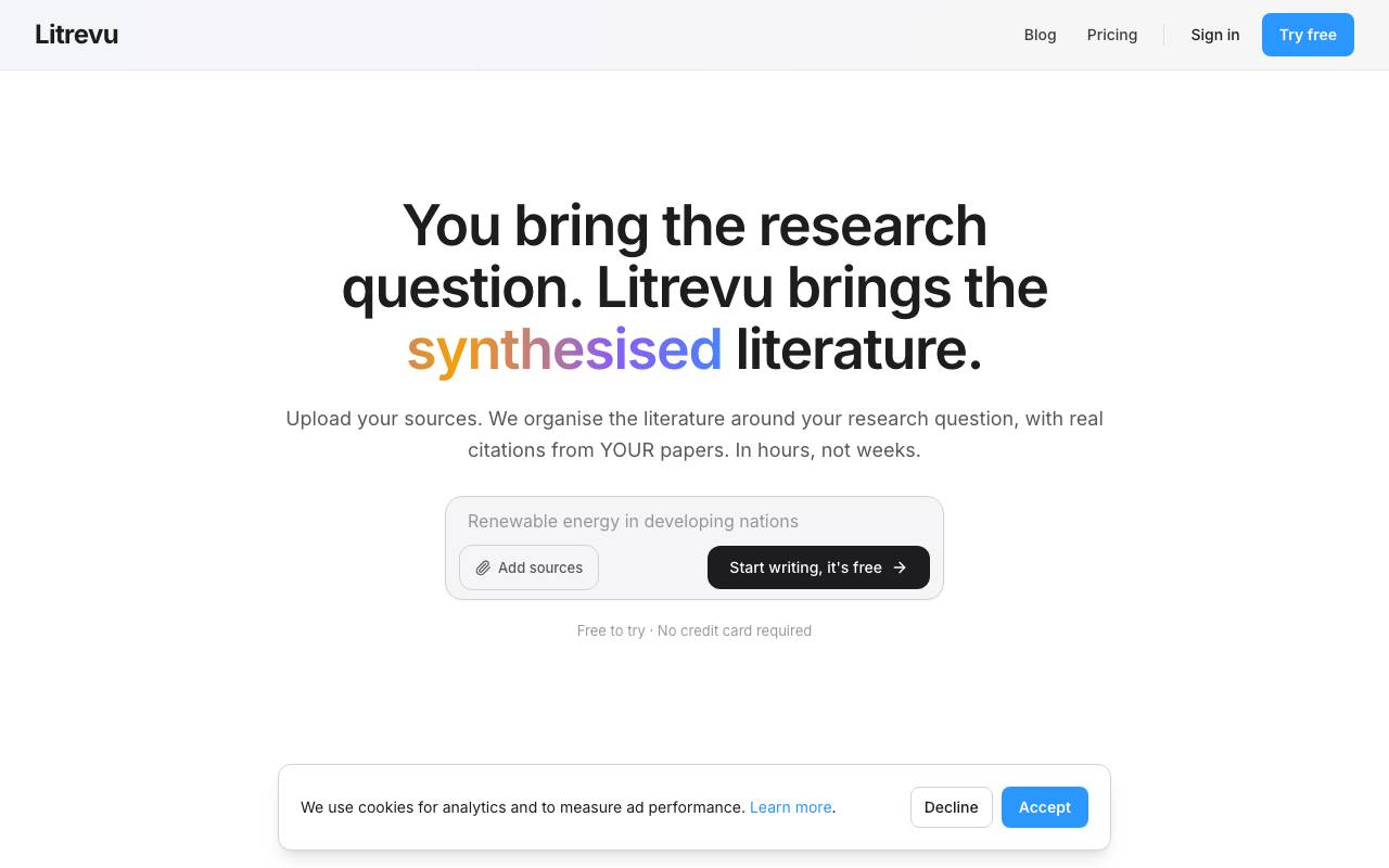 Litrevu website preview
