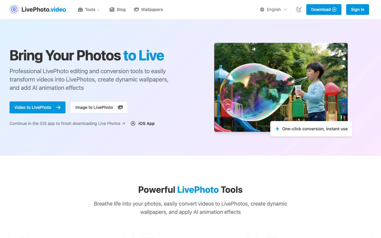 LivePhoto.video website preview