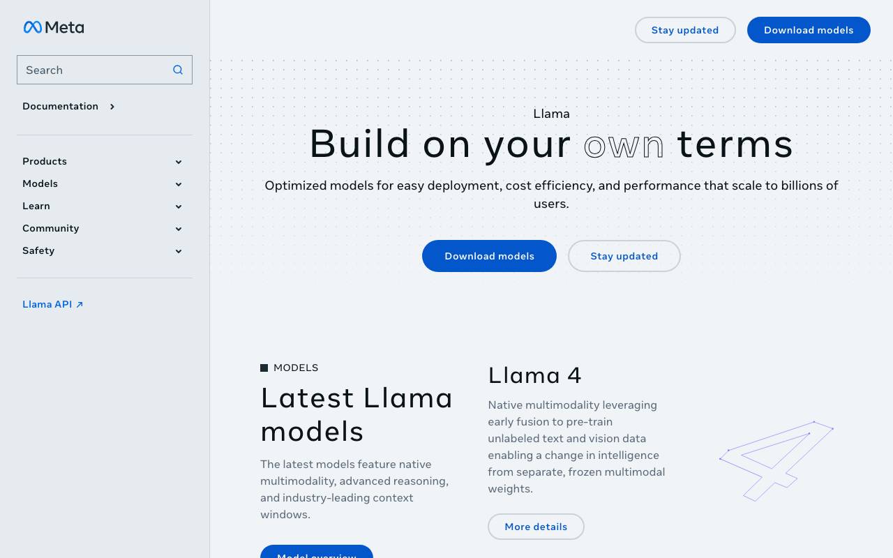 Llama 3.3 website preview