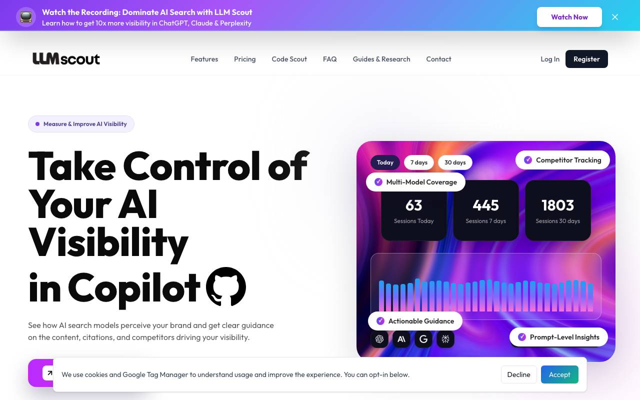 llm scout website preview