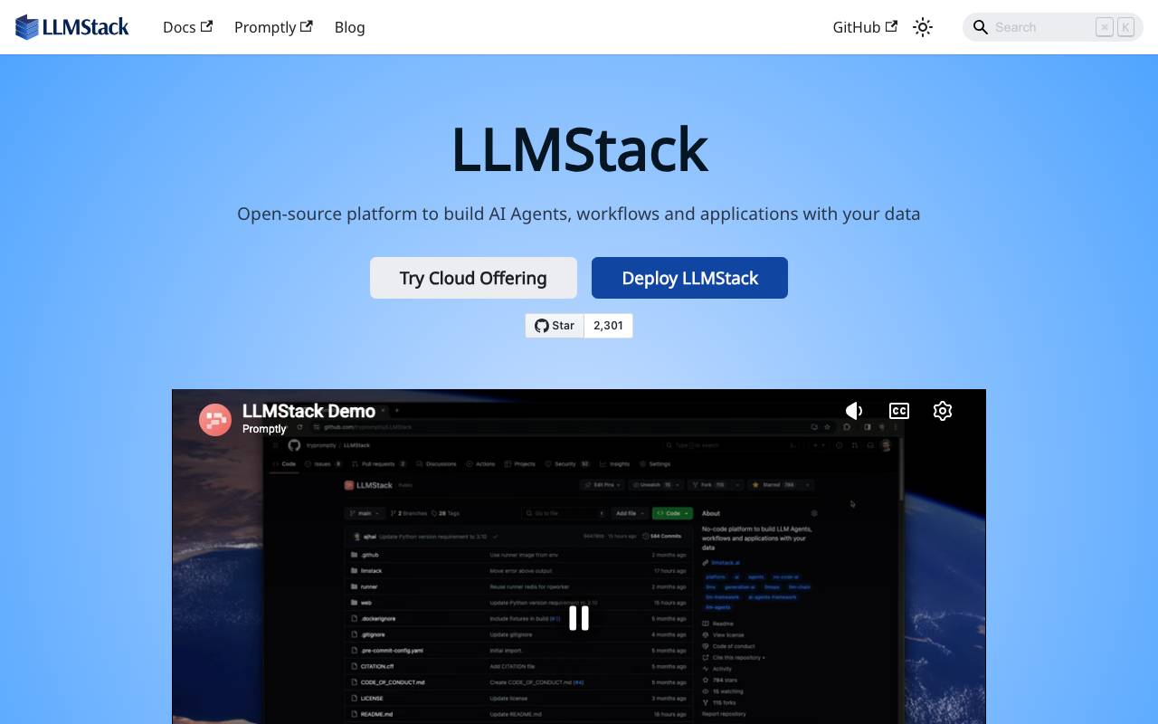 LLMStack website preview