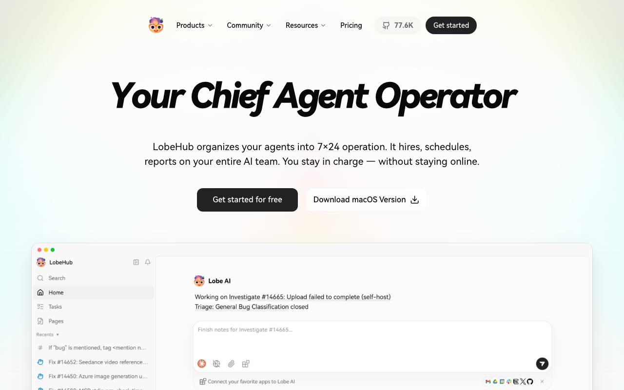 LobeHub website preview