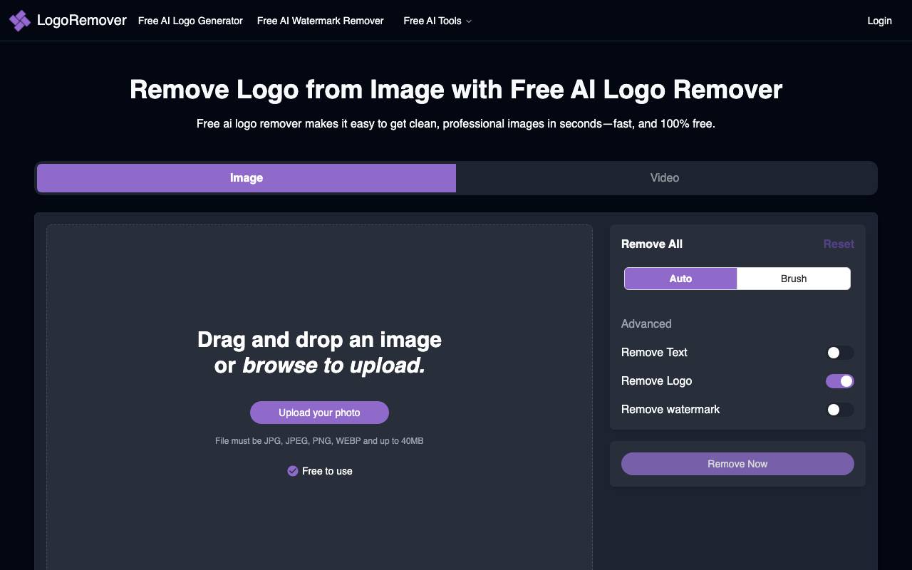 LogoRemover AI website preview