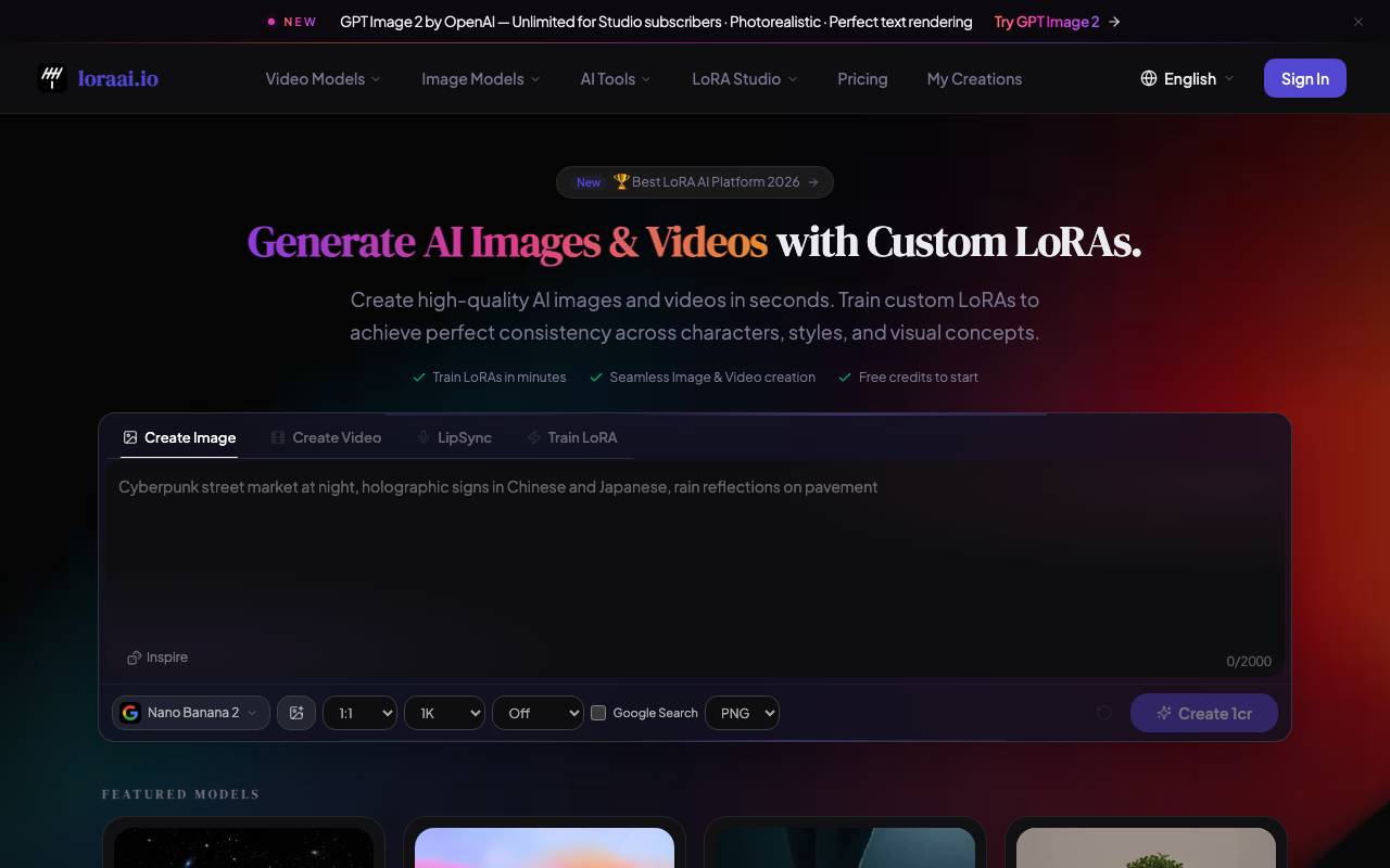 LoraAI website preview